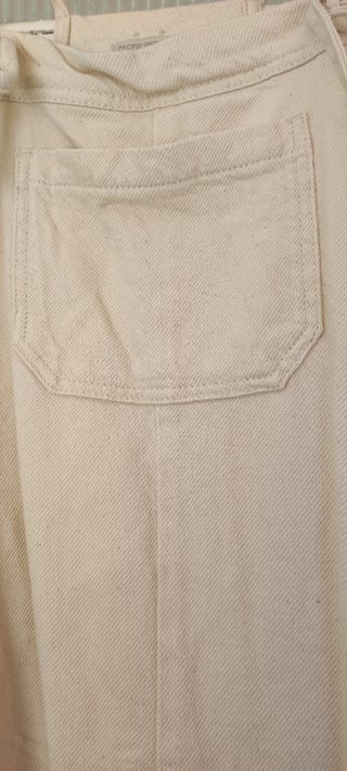 Peto vaquero beige/blanco roto