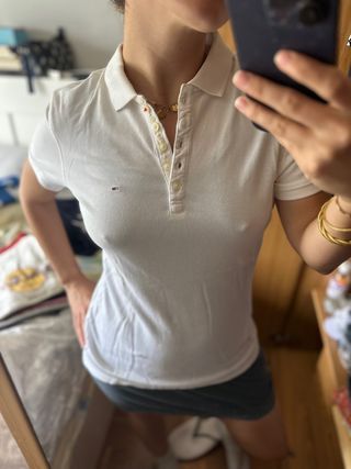Camisa Polo Tommy Hilfiger Blanca Talla M