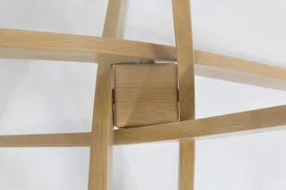 Mesa redonda cristal 120cm patas madera