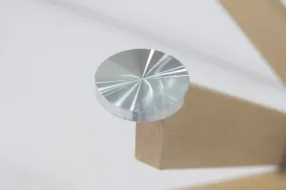 Mesa redonda cristal 120cm patas madera