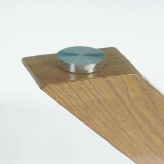 Mesa redonda cristal 120cm patas madera