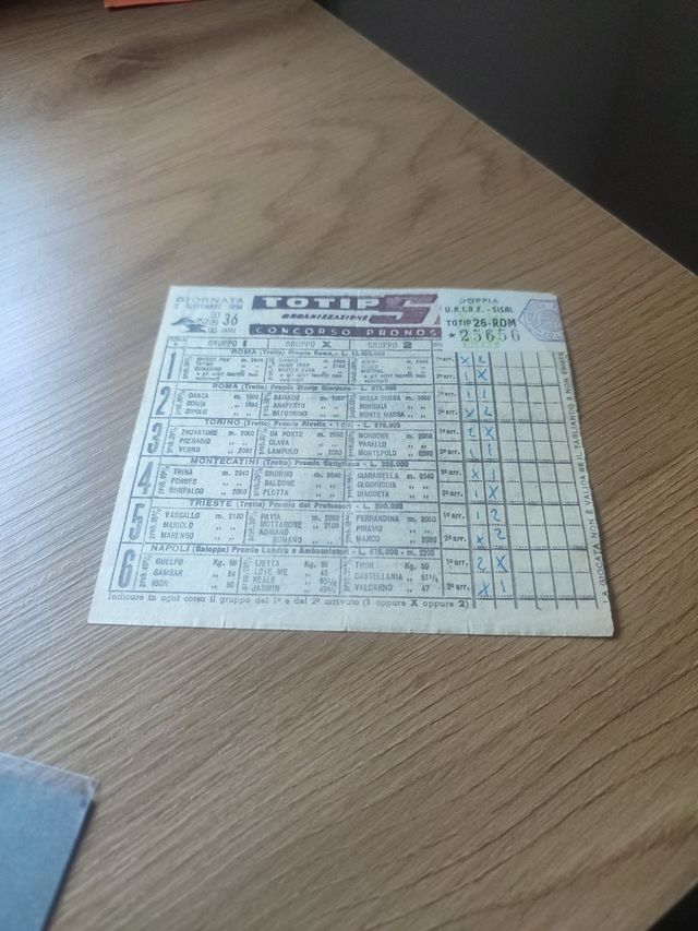 Schedina Totip 36 - 26-ROM 25656