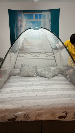 Mosquitera de cama con cremalleras