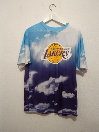 Camiseta Lakers Hombre Azul y Blanco