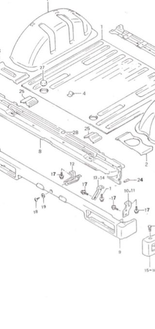 Soporte parachoques trasero Suzuki Samurai.