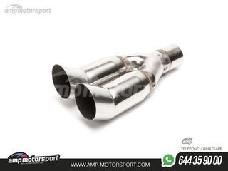 COLA DE ESCAPE DOBLE REDONDA TIPO DTM 76MM