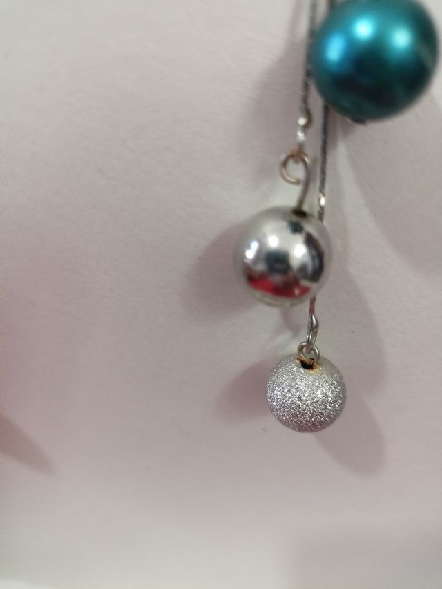 Orecchini pendenti argento e blu