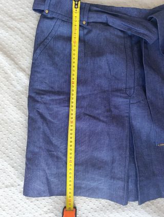 Falda Yera Azul con Cinturón y forro