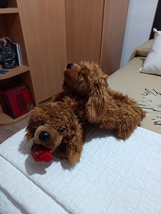 Zapatillas de peluche perrito marrón
