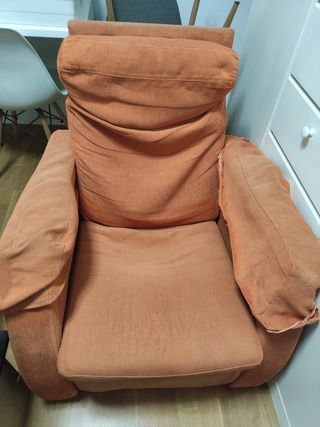 Sillón relax naranja tela