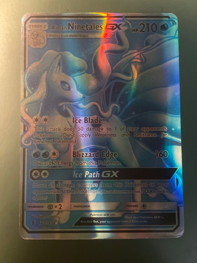 Carta Pokemon Alolan Ninetales GX 132/145