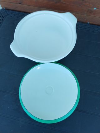 Pentola Smaltata Verde Tonda Vintage