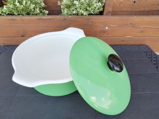 Pentola Smaltata Verde Tonda Vintage