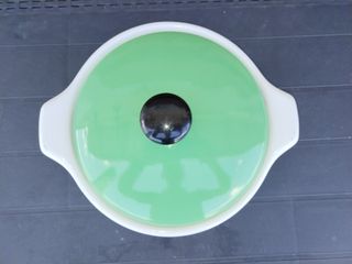 Pentola Smaltata Verde Tonda Vintage