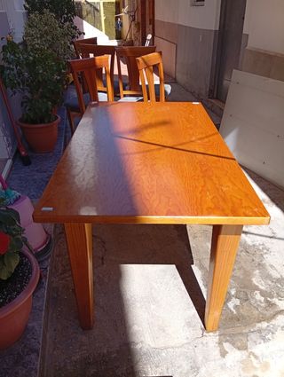 Comedor madera 100x100 con 6 sillas