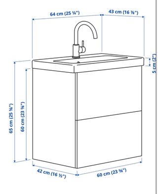 Mueble baño IKEA ENHET 60cm