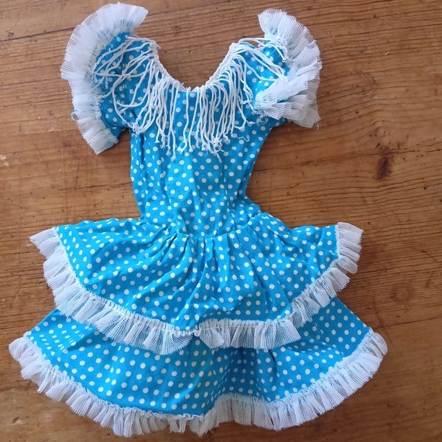 Vestido flamenca Nancy azul. Original años 70.