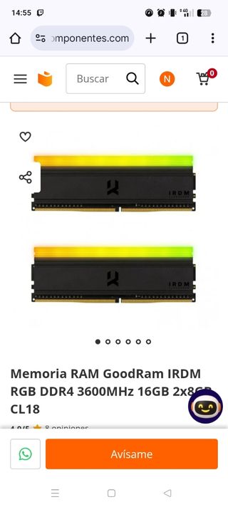 Memoria RAM GoodRam DDR4 3600MHz 16GB