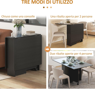 Tavolo Pieghevole con Ruote, Tavolo da Pranzo di D