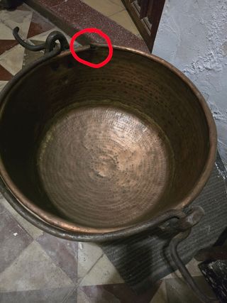 Caldero antiguo de cobre 59cm