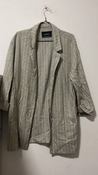 Blazer de lino Stradivarius Raya Beige Talla M
