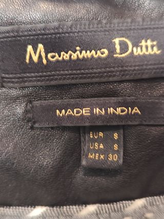 Cazadora Piel Negra Massimo Dutti