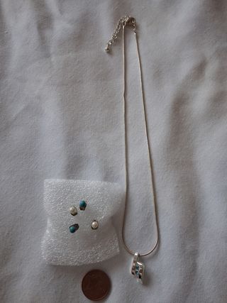 Lote Bisutería Plateada y Turquesa