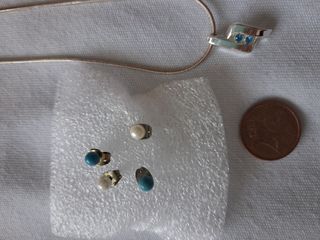 Lote Bisutería Plateada y Turquesa