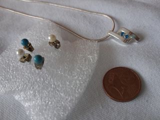 Lote Bisutería Plateada y Turquesa