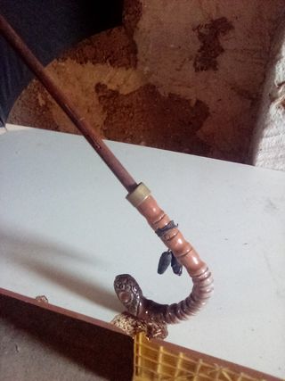 Paraguas Antiguo Marrón y Negro