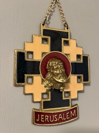 Croce di Gerusalemme con catenella cm 12x10