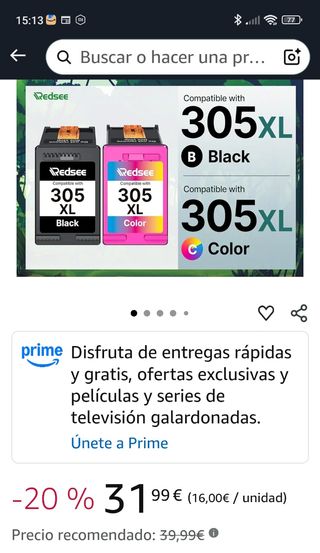 Cartuchos de tinta Redsee 305XL Negro y Color