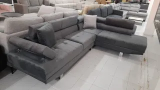 Sofá Rinconera Gris/Negro Grande