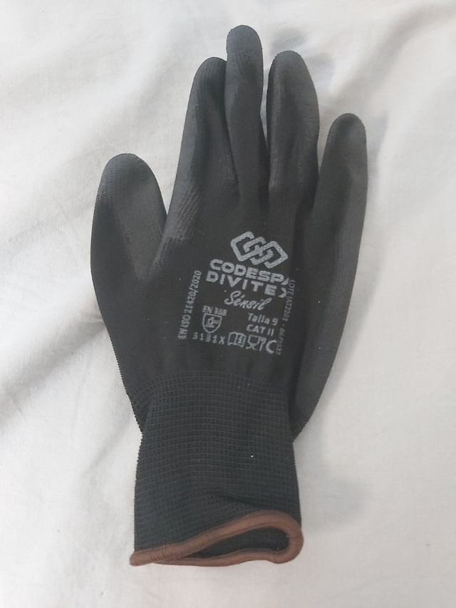 5 Pares Guantes Trabajo Poliuretano Talla 9