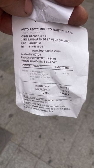 Cremallera Dirección Audi A4