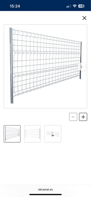 Valla móvil obra galvanizada 1,74x3,5m