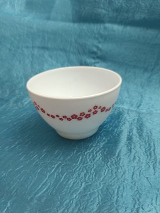 Tazón de porcelana con flores rojas