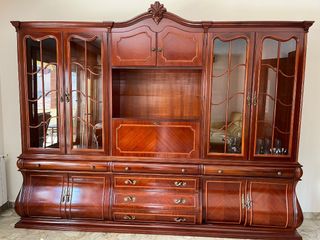 Armario Comedor Madera Vintage Cristal