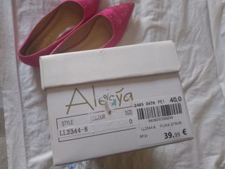 Scarpe fucsia Alesya 40 con brillantini, a punta