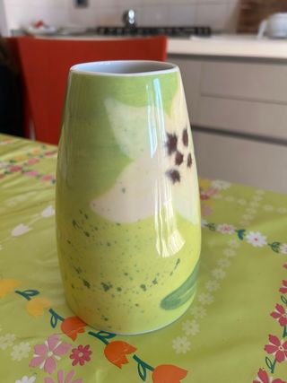Vaso THUN floreale verde giallo