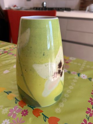 Vaso THUN floreale verde giallo