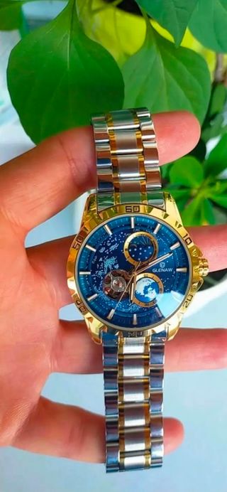 Reloj hombre  Azul y Plateado