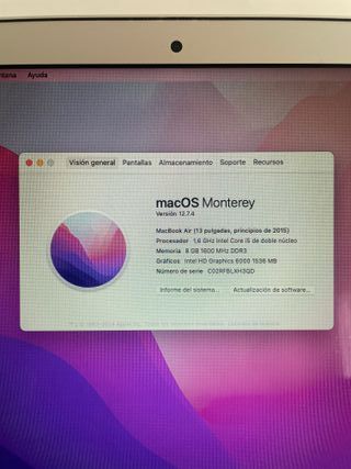 MacBook Air 13” 2015 i5 5ª Gen 8GB RAM 128GB