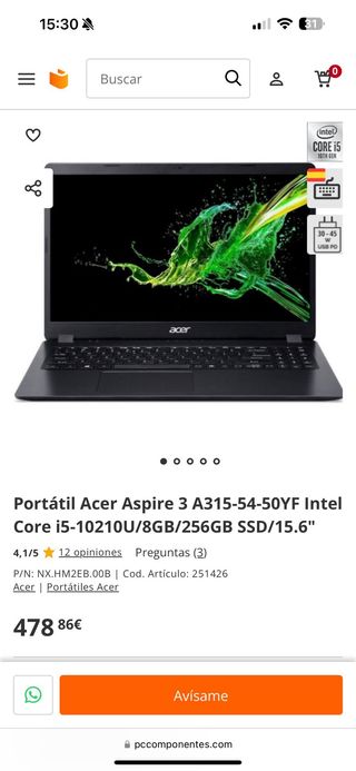 Acer Aspire 3 A315 Nero