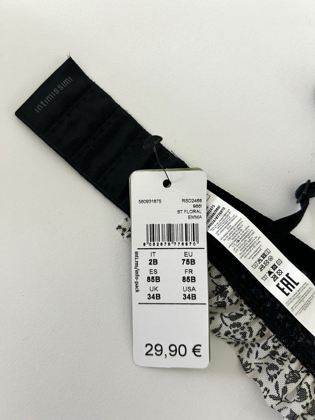 Reggiseno Intimissimi nero con pizzo