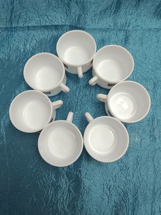 Pack 7 tazas café pequeñas porcelana