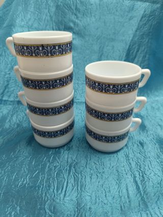 Pack 7 tazas café pequeñas porcelana