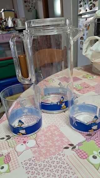 Set brocca e bicchieri con Paperino
