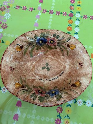 Fruttiera in ceramica Deruta decorata a mano