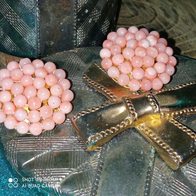 ‼️Orecchini Corallo Pelle D'Angelo Retrò